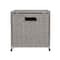 Gray Woven Paper Rope Storage Chest with Hinged Lid & Integrated Handles